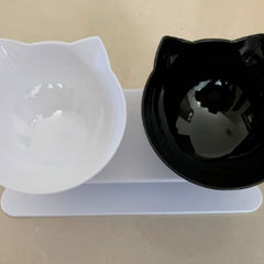 New Inclined Food Cat Ear Oblique Mouth Transparent Single Pet Bowl