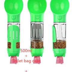 Pet Water Bottle Feeder Bowl Garbage Bag Storage Portable Pet Outdoor Travel 3 In 1 Dog Water Bottle