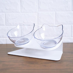 New Inclined Food Cat Ear Oblique Mouth Transparent Single Pet Bowl