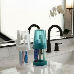 Plastic Portable Transparent Toothbrush Holder (Pack of 2)