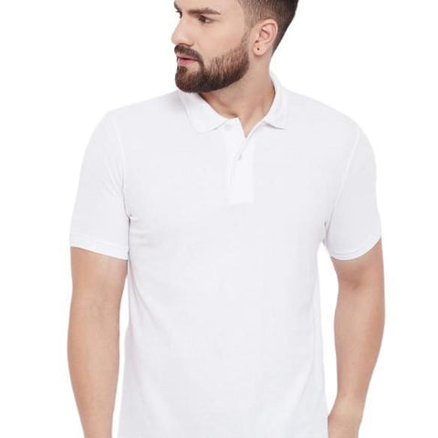 Cotton Matty Solid Half Sleeves Mens Polo Neck T-Shirt Pack Of 3