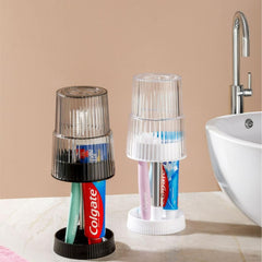 Plastic Portable Transparent Toothbrush Holder (Pack of 2)