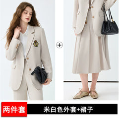 Women's Black Casual Blazer Set