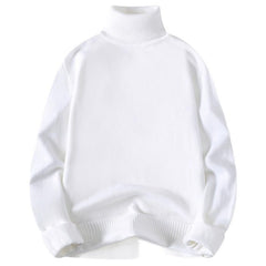 Knitted Sweater Men Soft Skin-friendly Casual Warm High-neck Sweater