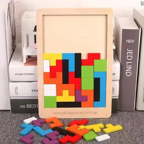 Wooden Intelligence Tetris Jigsaw Puzzle Set