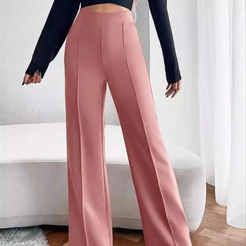 Women's Nontransparent Fabric Classic-Stylish Pant Pink