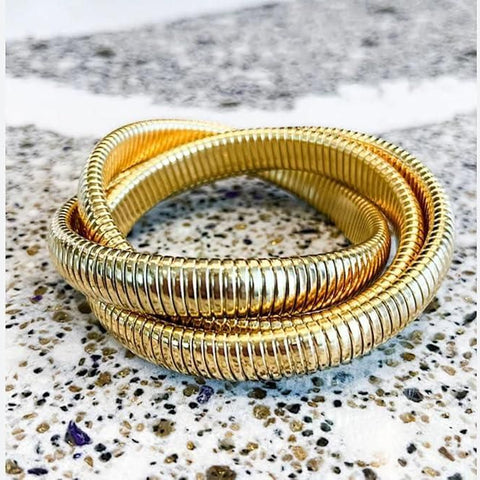 Triple Layer Wrap Around Snake Stretchable Bracelet