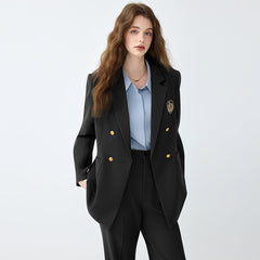 Women's Black Casual Blazer Set