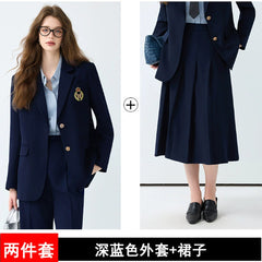 Women's Black Casual Blazer Set