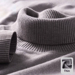Knitted Sweater Men Soft Skin-friendly Casual Warm High-neck Sweater