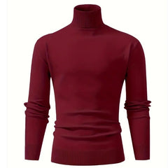 Knitted Sweater Men Soft Skin-friendly Casual Warm High-neck Sweater