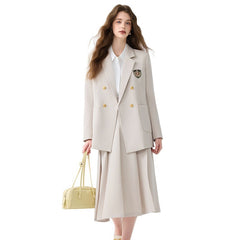 Women's Black Casual Blazer Set