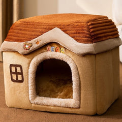 Foldable Dog House Pet Cat Bed Winter Dog Villa Sleep Kennel Removable Nest Warm Enclosed Cave Sofa Pets Supplies