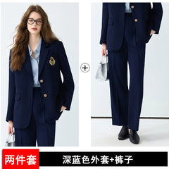 Women's Black Casual Blazer Set