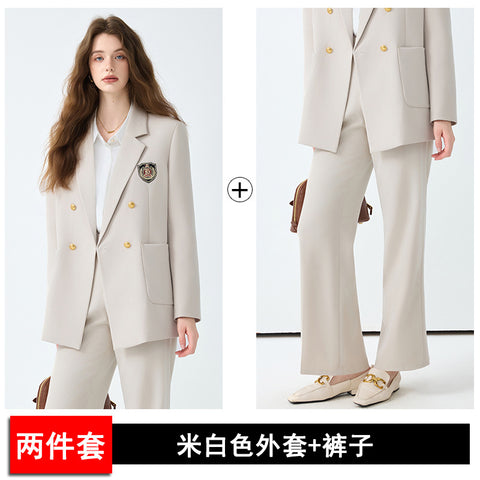 Women's Black Casual Blazer Set